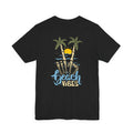 T-Shirt — 'Peace Vibes' Tropical Skeleton Palm Tree Sunset Tee