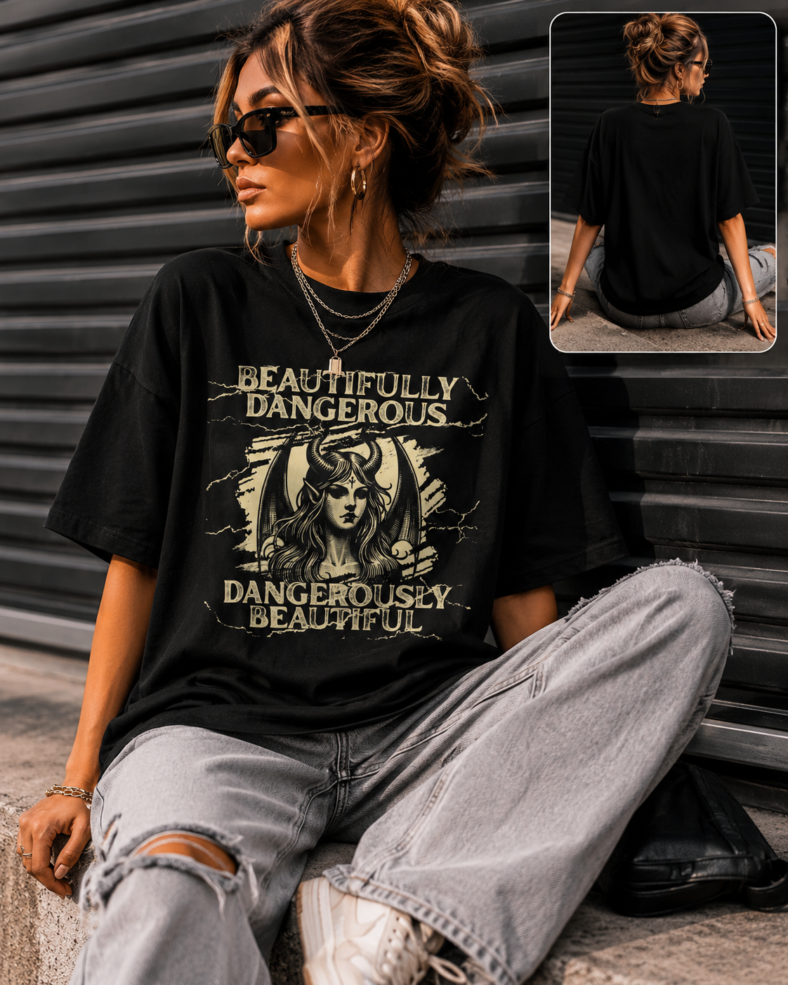 Beautifully Dangerous Viking Goddess T-Shirt — 'Dangerously Beautiful' Graphic Tee
