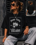 Always Falling for the Villains T-Shirt — Gothic Skull Crown Graphic Tee