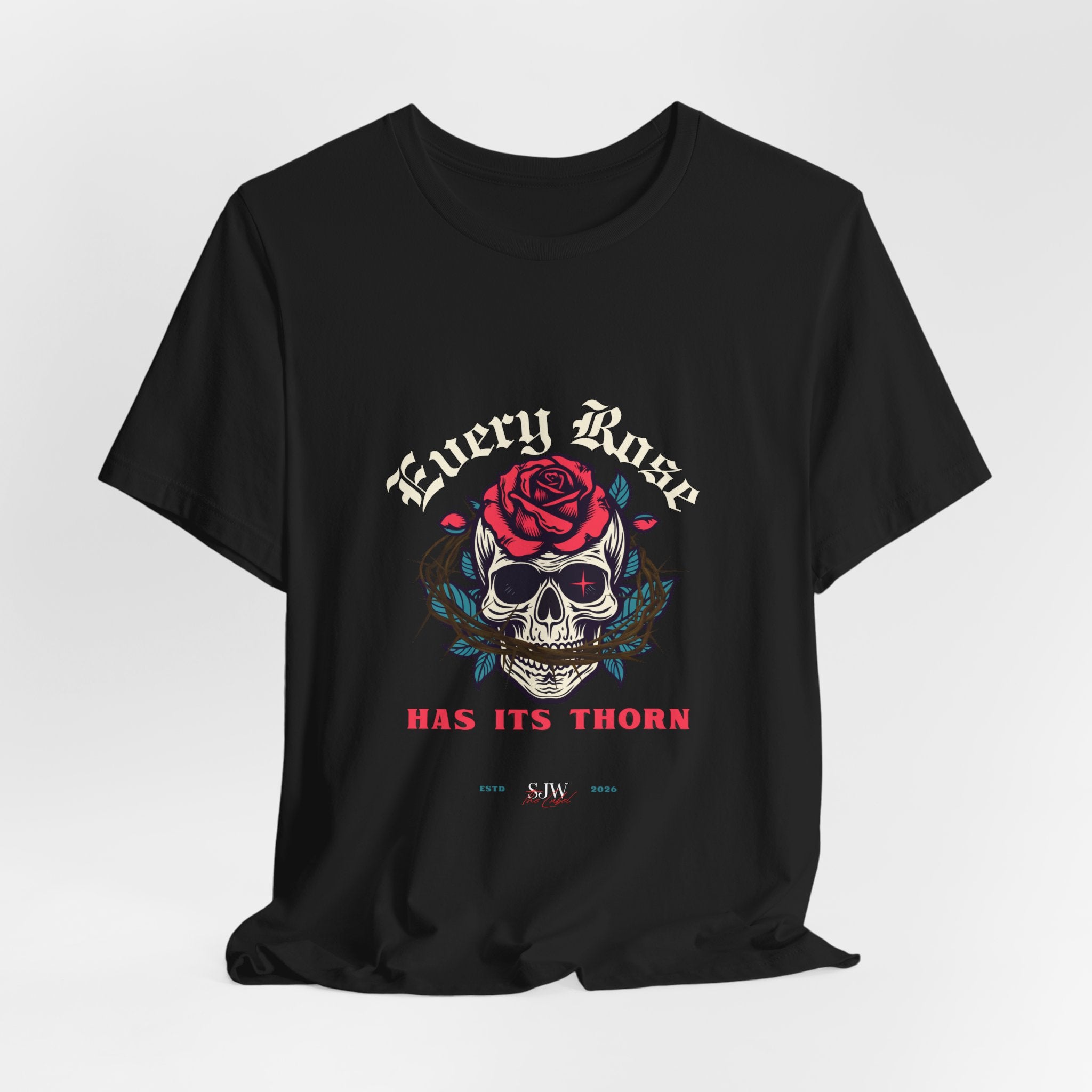 Every Rose Has Its Thorn Skull T‑Shirt