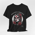 Beautiful Disaster Sugar Skull Tee — Day of the Dead Floral Graphic T-Shirt