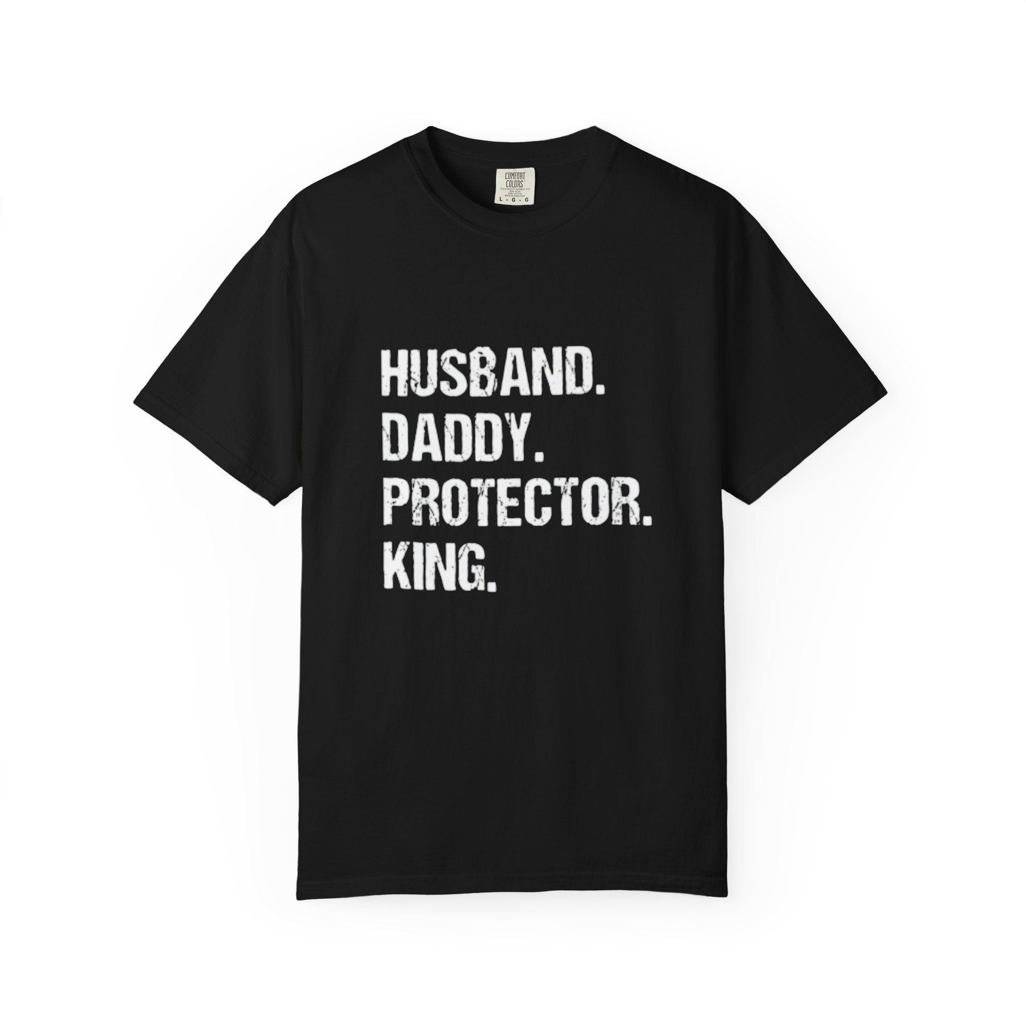 Men's Husband Daddy Protector King Slogan Short Sleeve Graphic T-Shirt
