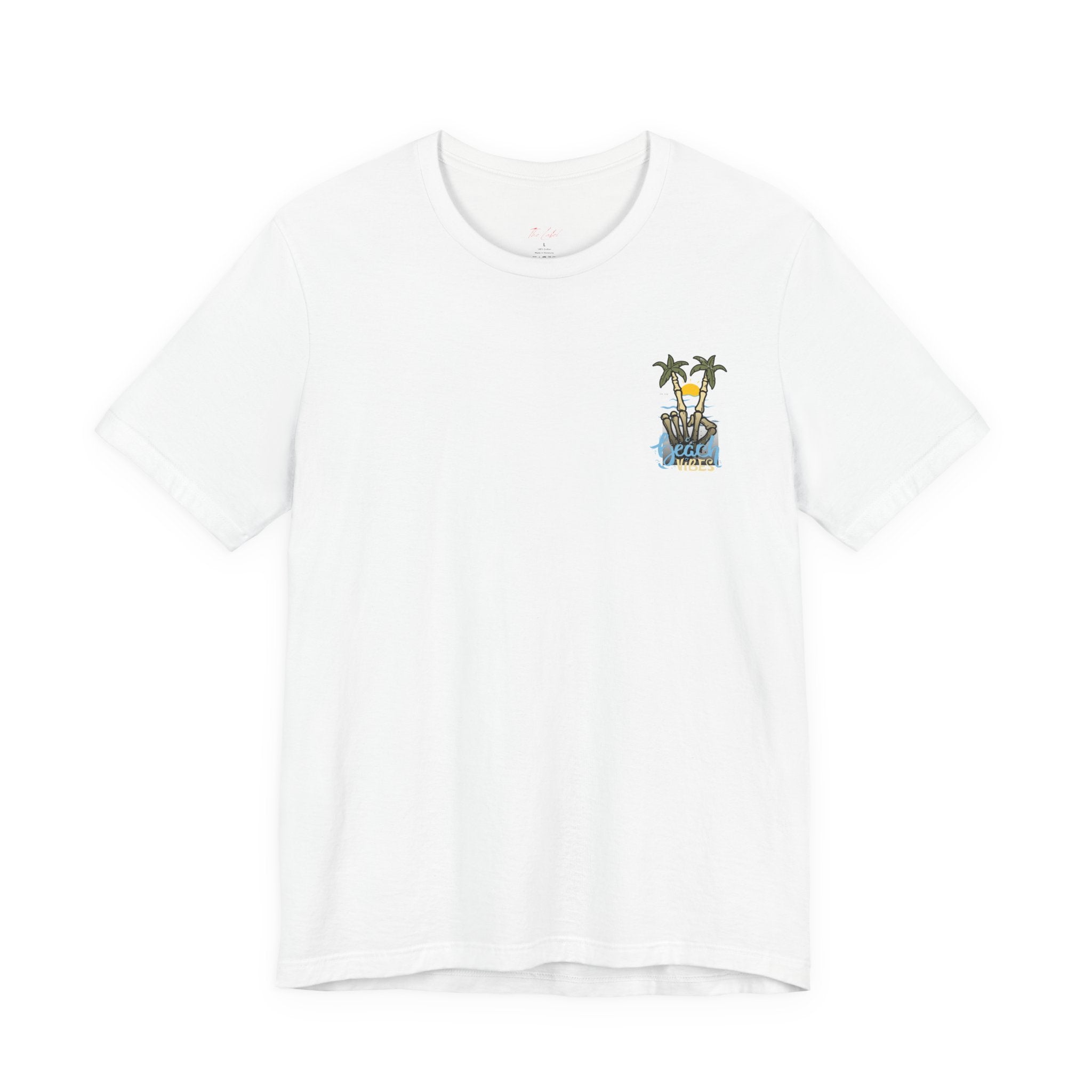 Peace Vibes Graphic Tee — Tropical Skeleton Palm Tree Sunset T-Shirt