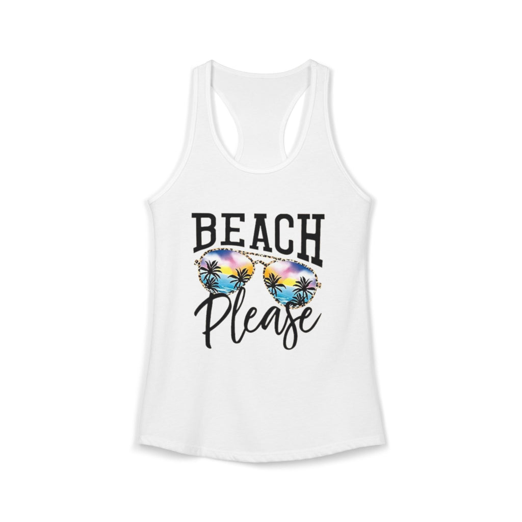 Beach Please Women's Racerback Tank Top | Funny Beach Graphic Tank