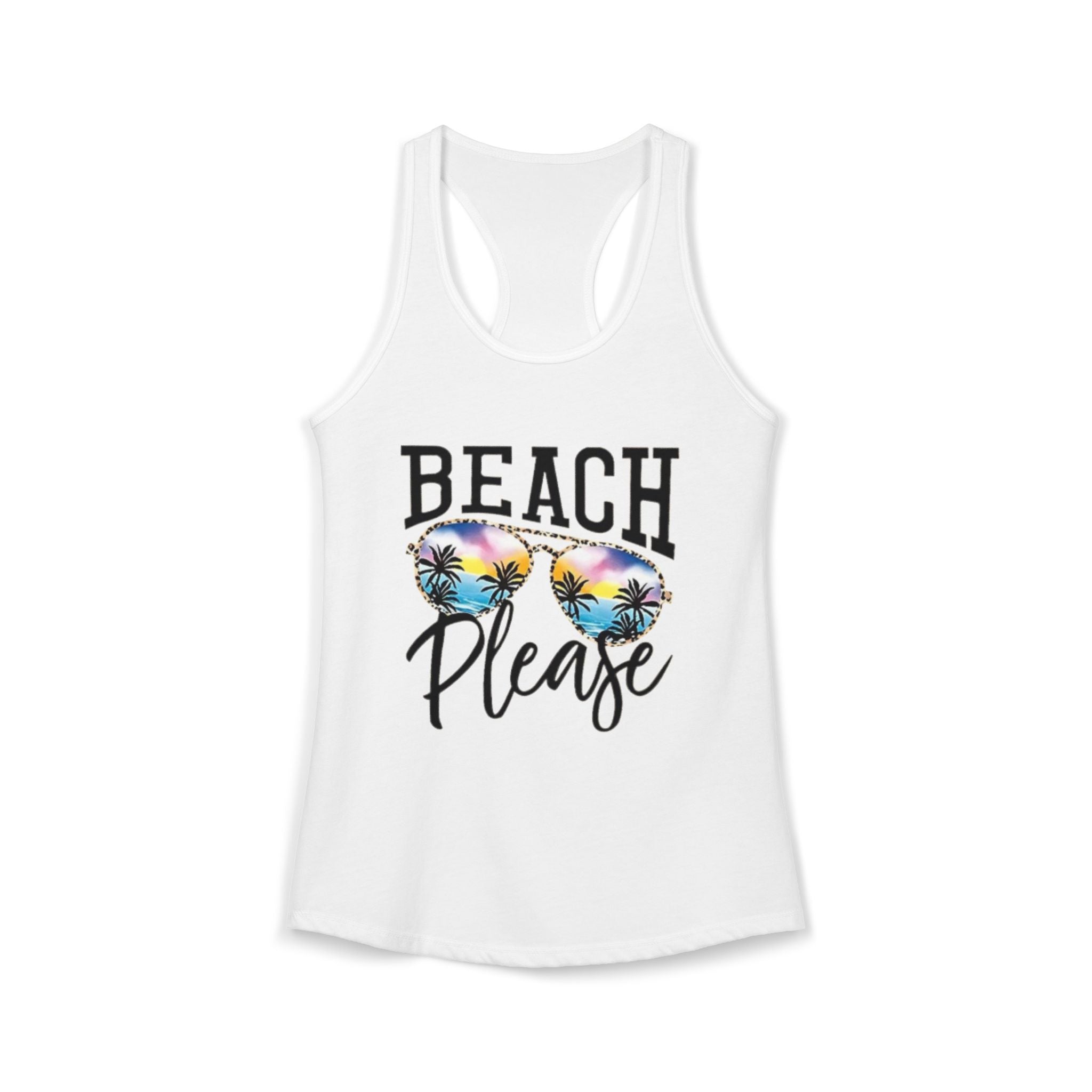 Beach Please Women's Racerback Tank Top | Funny Beach Graphic Tank
