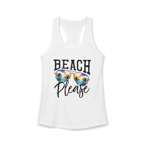 Beach Please Graphic Racerback Tank Top