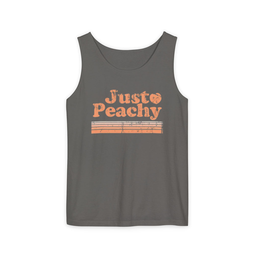 Women's Just Peachy Tank Top — Vintage Peach Retro Stripe Graphic Tank