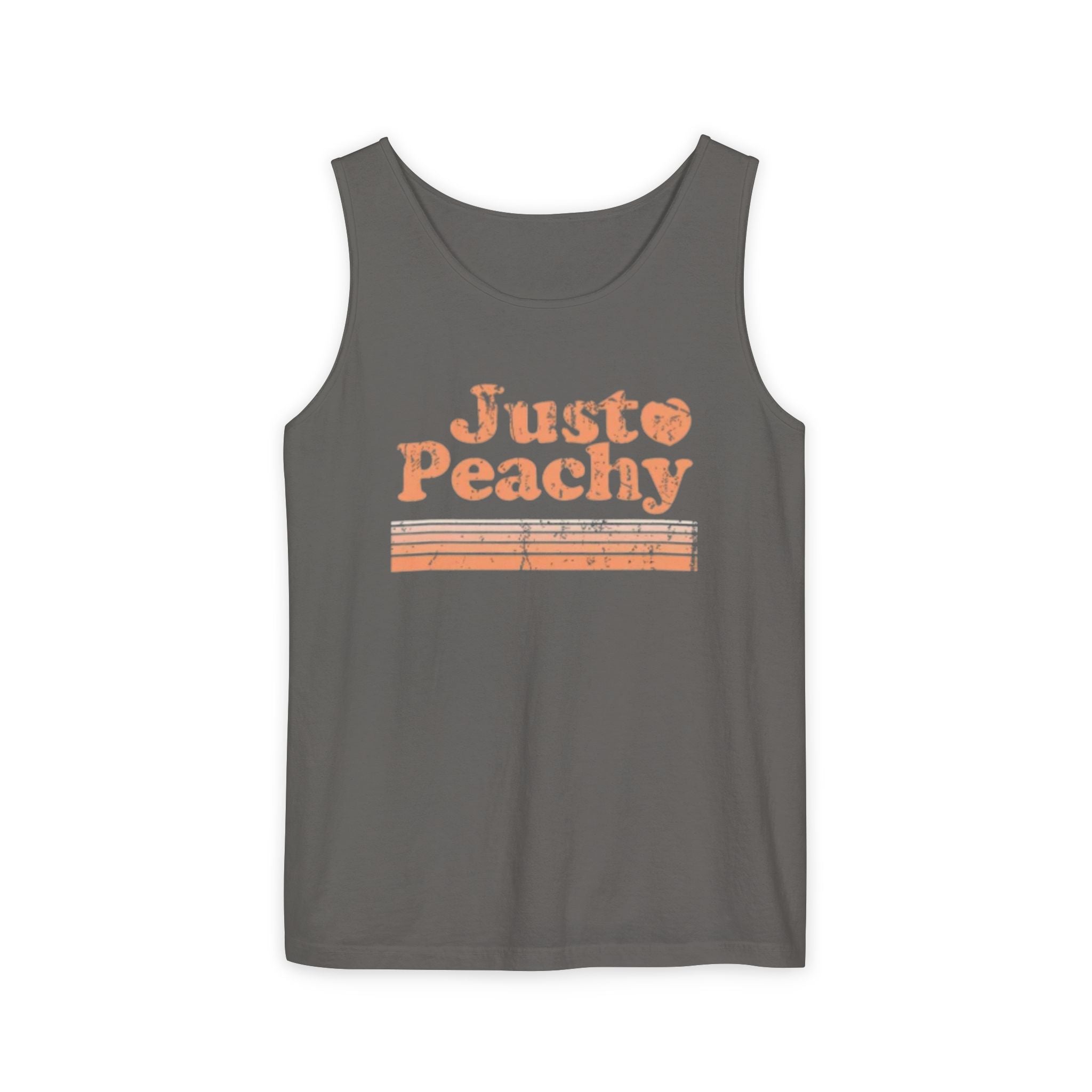 Women's Just Peachy Tank Top — Vintage Peach Retro Stripe Graphic Tank